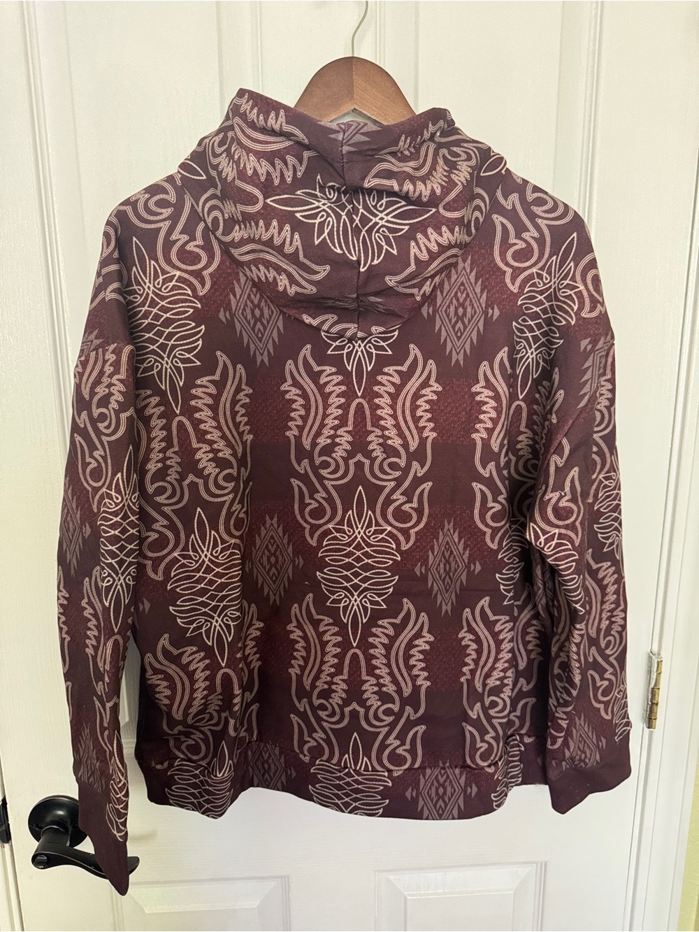 Lucky & Blessed burgundy hoodie sweatshirt - Picture 2 of 5